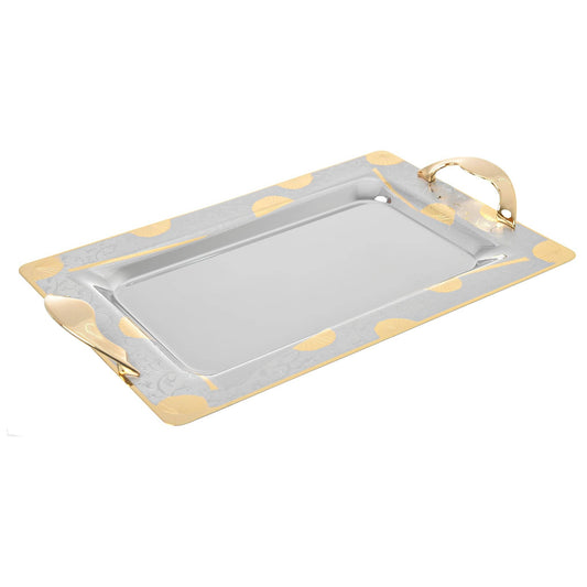 Elegant Gioiel - Rectangular Tray Set with Handles 3 Pieces - Gold - Stainless Steel 18/10 - 75000436