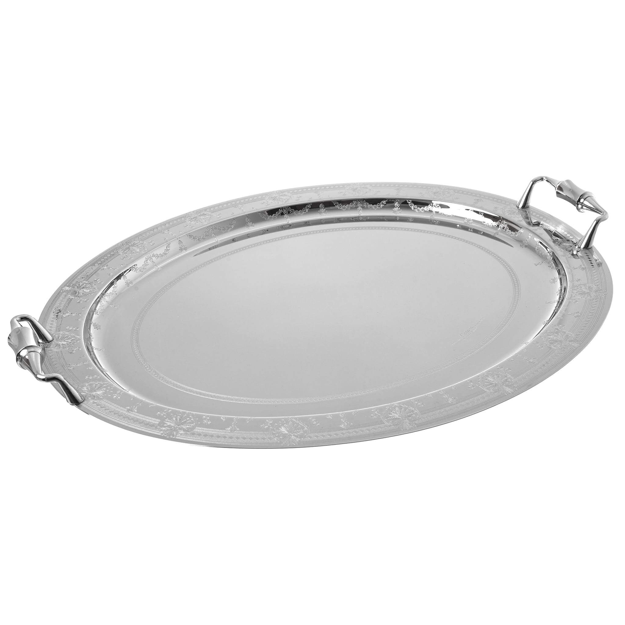 Elegant Gioiel - Oval Tray with Handles - Stainless Steel 18/10 - 52cm - 75000466