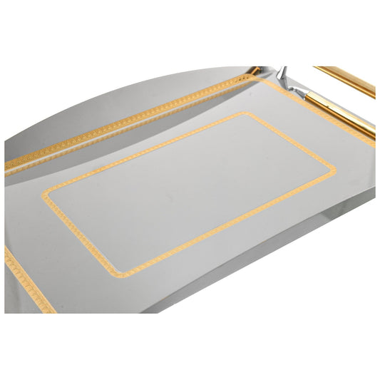 Elegant Gioiel - Rectangular Tray with Handles - Gold - Stainless Steel 18/10 - 30x45cm
