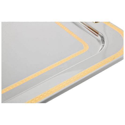Elegant Gioiel - Rectangular Tray with Handles - Gold - Stainless Steel 18/10 - 30x45cm