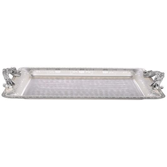 Chinelli - Rectangular Tray with Handles - Silver - 50x35cm - Stainless Steel - 75000512