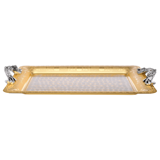 Chinelli - Rectangular Tray with Handles - Gold - 50x35cm - Stainless Steel - 75000518