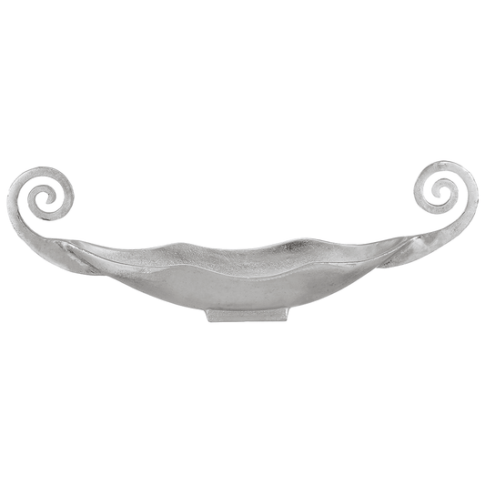 Serving Plate with Handles For Snacks & Nuts - Silver - Silver Plated Metal