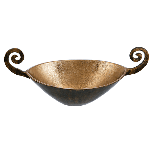 Serving Plate with Handles For Snacks & Nuts - Bronze - Bronze Plated Metal