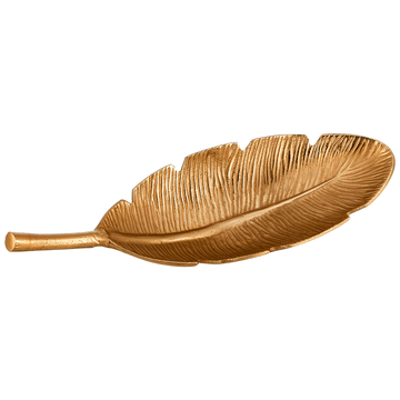 Leaf Shaped Plate For Snacks & Nuts - Gold - Gold Plated Metal