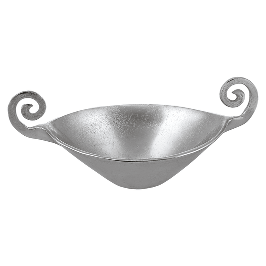 Serving Plate with Handles For Snacks & Nuts - Silver - Silver Plated Metal