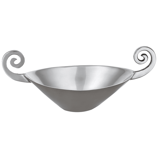 Serving Plate with Handles For Snacks & Nuts - Silver - Silver Plated Metal