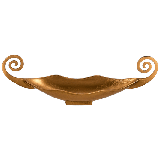 Serving Plate with Handles For Snacks & Nuts - Gold - Gold Plated Metal