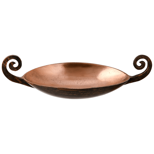 Oval Serving Plate with Handles For Snacks & Nuts - Bronze - Bronze Plated Metal