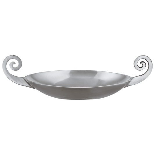 Oval Serving Plate with Handles For Snacks & Nuts - Silver - Silver Plated Metal