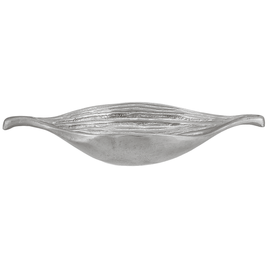 Leaf Shaped Plate For Snacks & Nuts - Silver - Silver Plated Metal