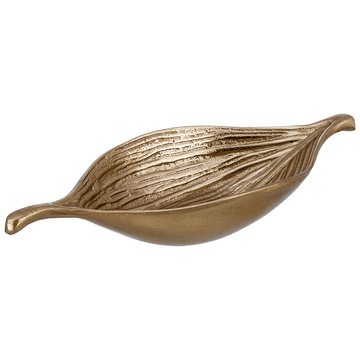 Leaf Shaped Plate For Snacks & Nuts - Gold - Gold Plated Metal