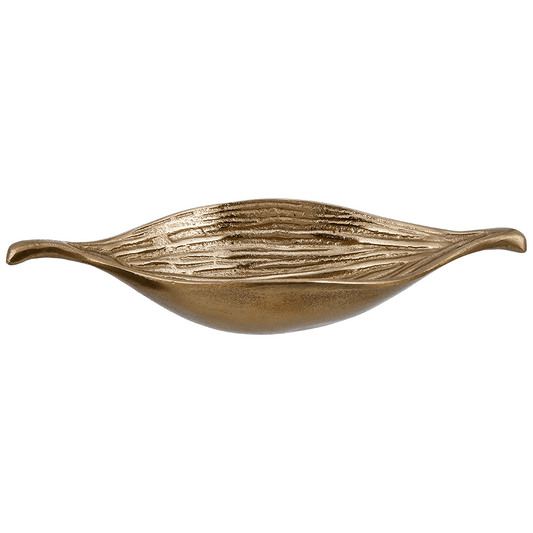 Leaf Shaped Plate For Snacks & Nuts - Gold - Gold Plated Metal