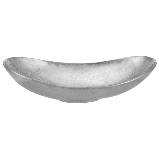 Oval Shaped Platter For Snacks & Fruits - Silver - Silver Plated Metal