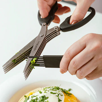 Nava - Misty 5 Blade herb scissors with cleaning comb - 19cm