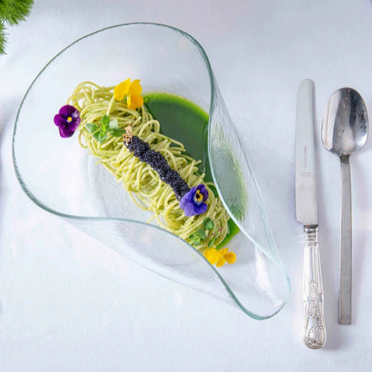 Ardacam - Wavy Serving Bowl - Clear - 27.5x21cm - Glass