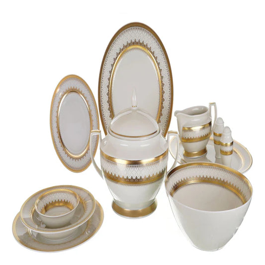 Falkenporzellan - Dinner Set 59 Pcs Gold - Porcelain
