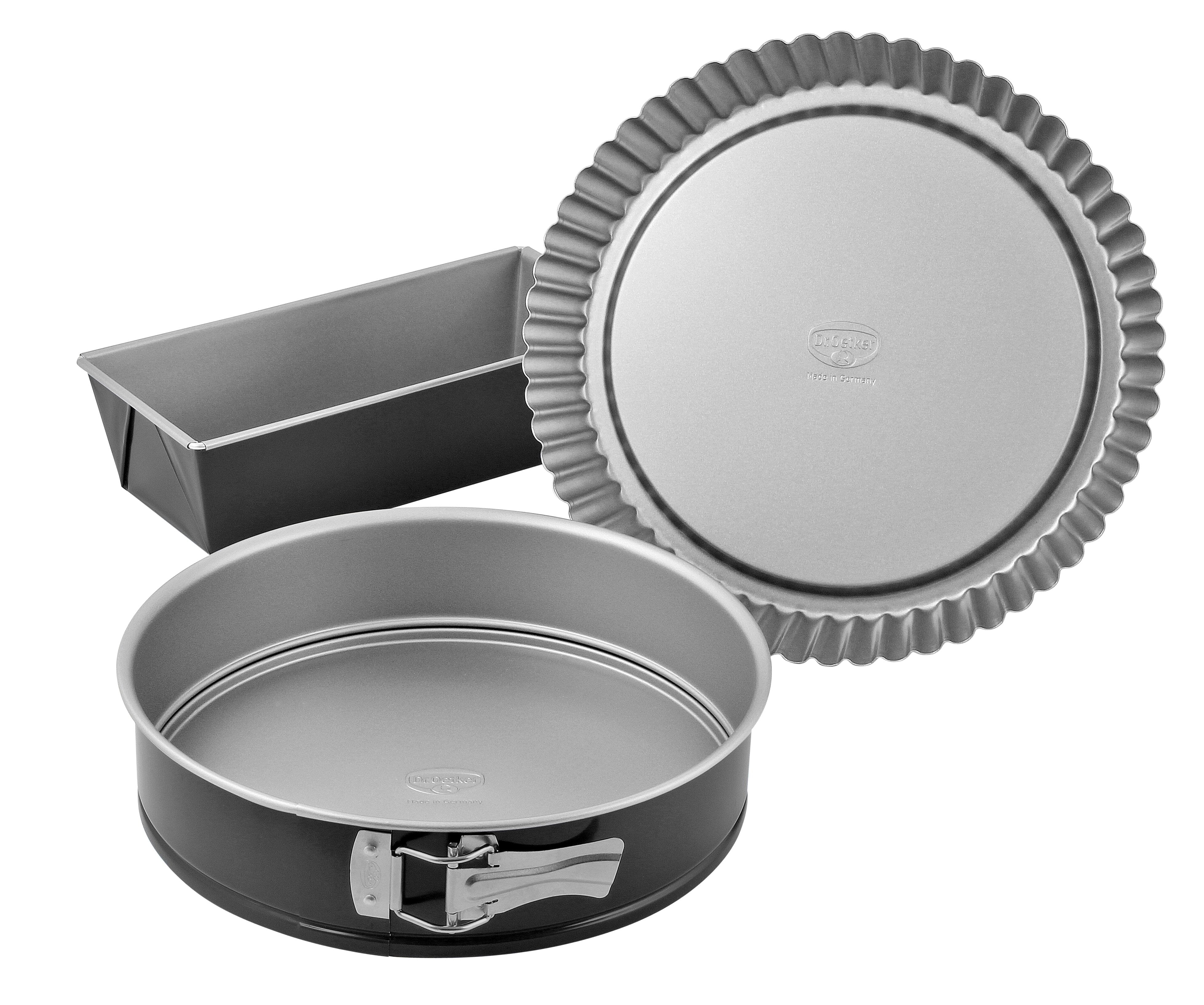 Oetker Cake Baking Set Pieces Black Grey Steel