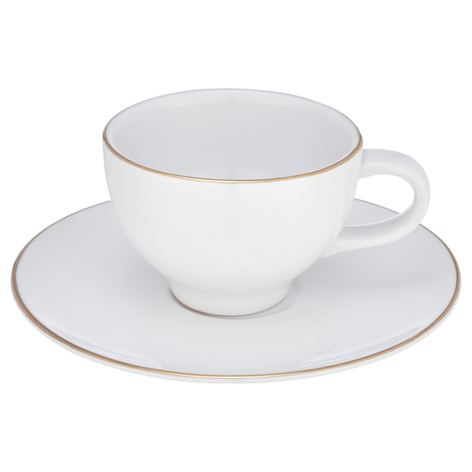 Senzo - Tea Set 6 Pieces with Saucers - Gold - Porcelain - 15000138