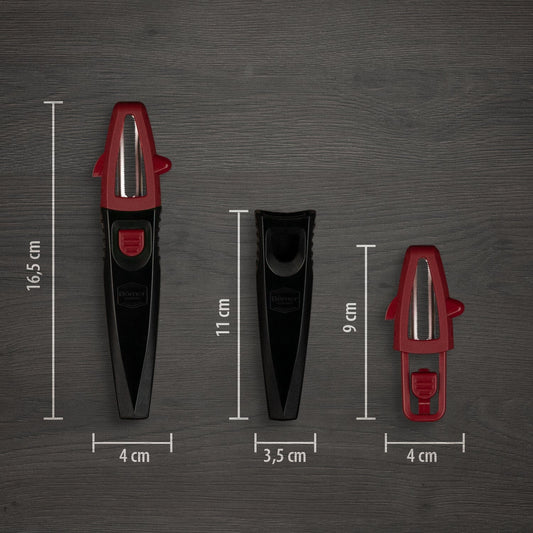 Borner - Handle with Y Peeler and 
Straight Peeler - Red
