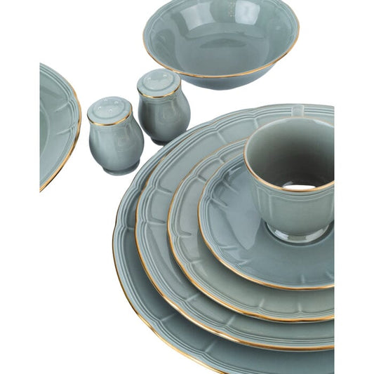 Noritake - Daily Use Dinner Set 40 Pieces - Light Green & Gold - Porcelain