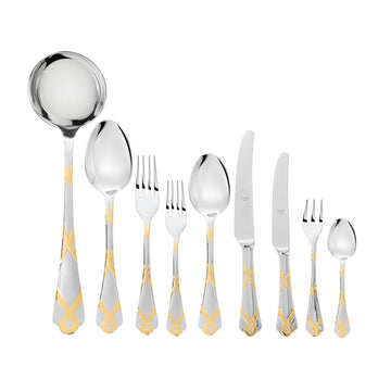 Mepra - Cutlery Set 87 Pieces - Stainless Steel 18/10 - Gold - Wooden Box