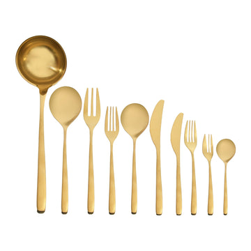 Mepra - Cutlery Set 87 Pieces - Gold - Stainless Steel 18/10 - Wooden Box