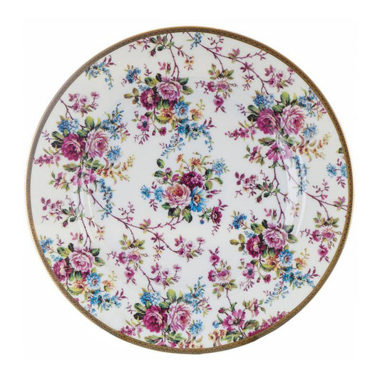 Falkenporzellan Dinner Set 112pcs - Bone China - Flowers with Gold rim - 1300020