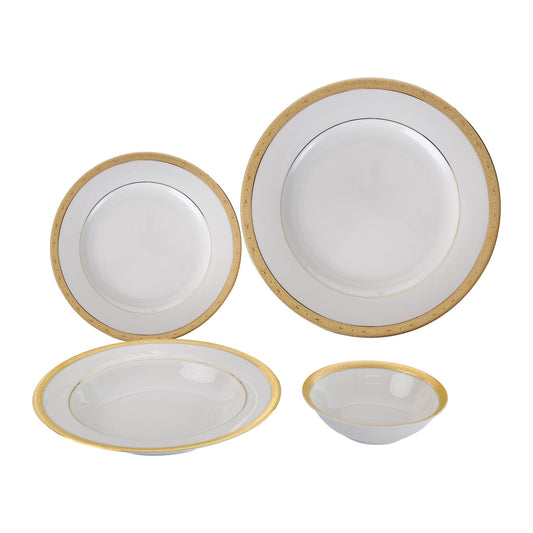 Falkenporzellan - Dinner Set  112 Pieces - Porcelain - Gold