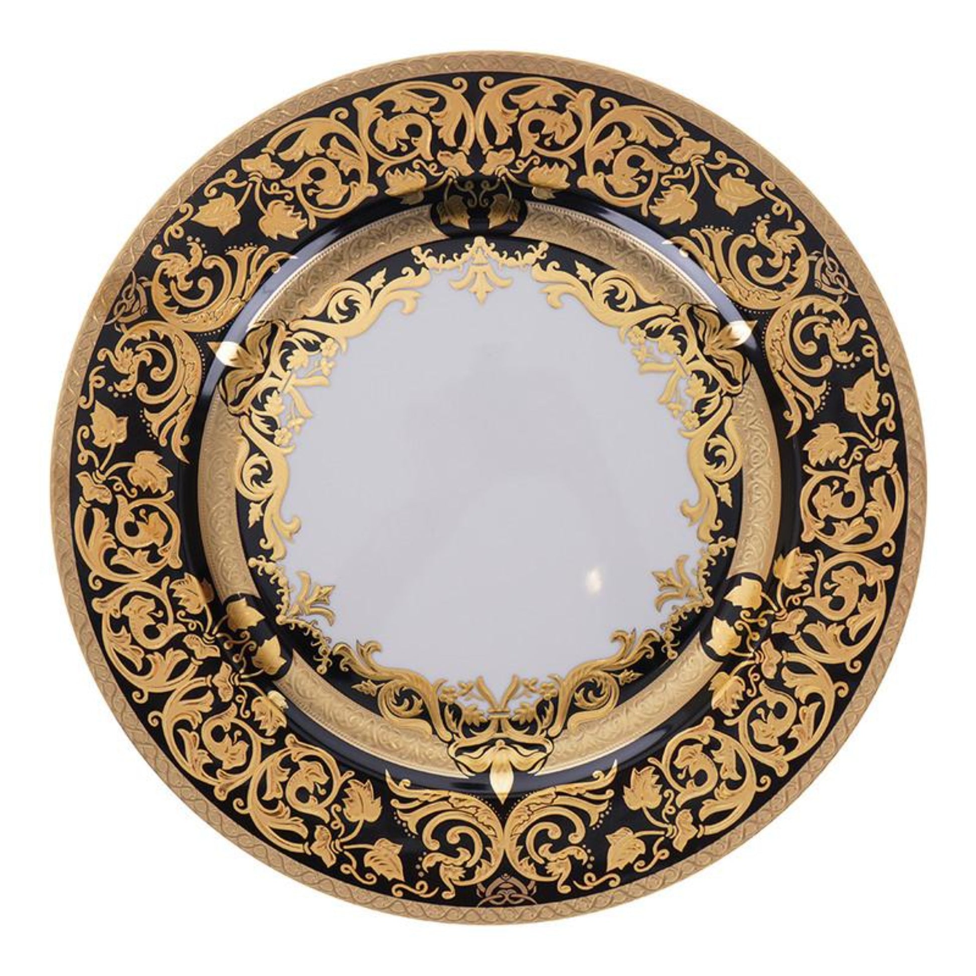 Falkenporzellan Dinner Set 112pcs - Porcelain - Black & Gold - 1300030