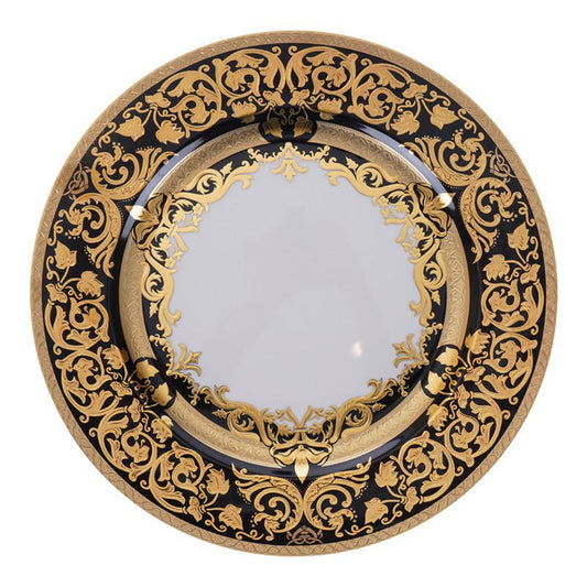 Falkenporzellan Dinner Set 112pcs - Porcelain - Black & Gold - 1300030