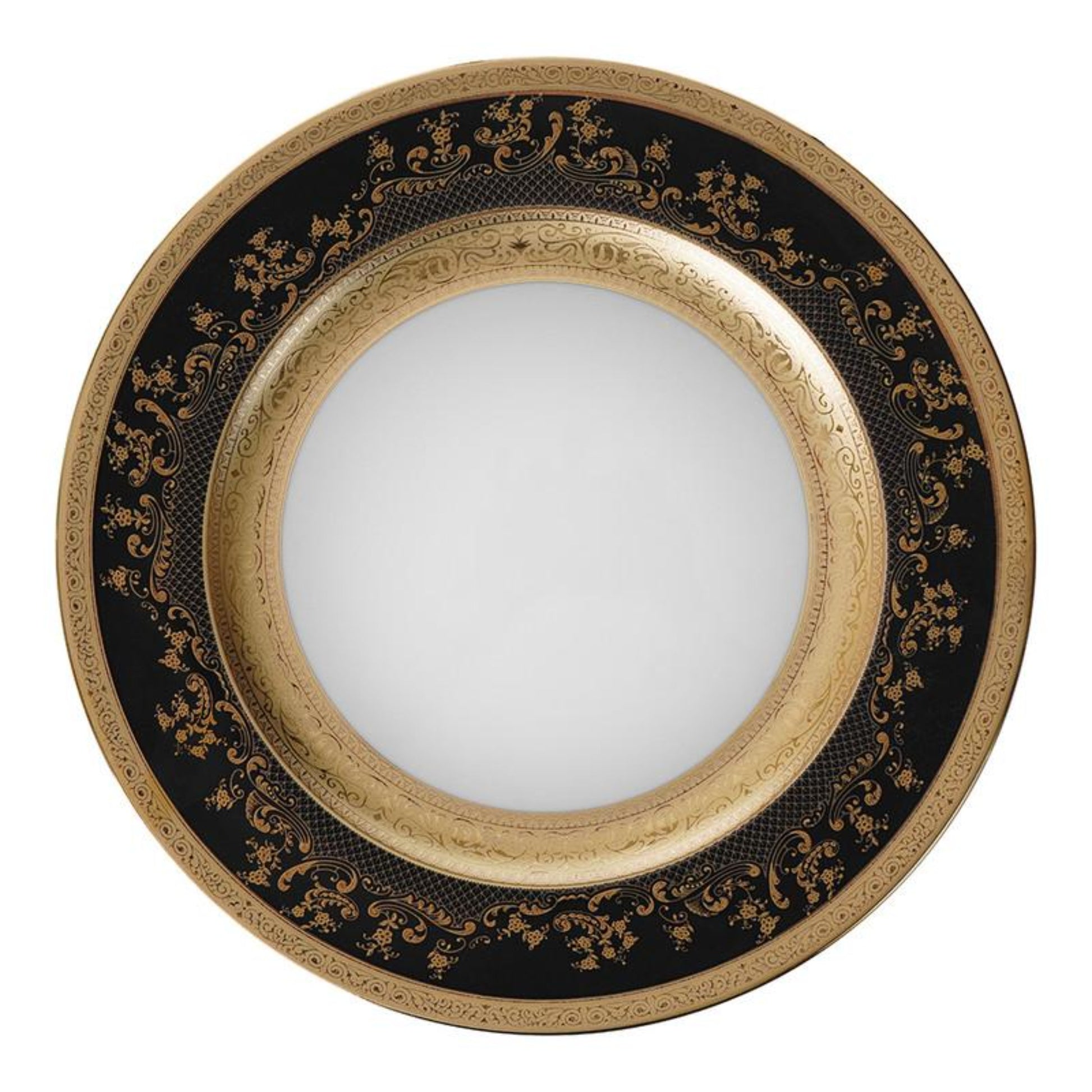 Falkenporzellan Dinner Set 112pcs - Porcelain - Black & Gold - 13000310