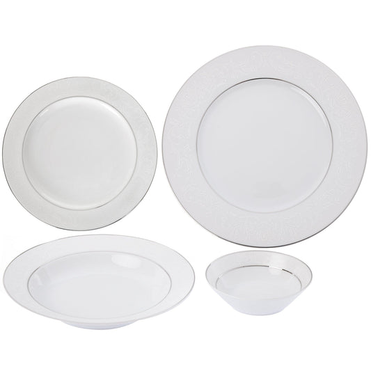Falkenporzellan - Dinner Set 112 Pieces - Porcelain - Silver