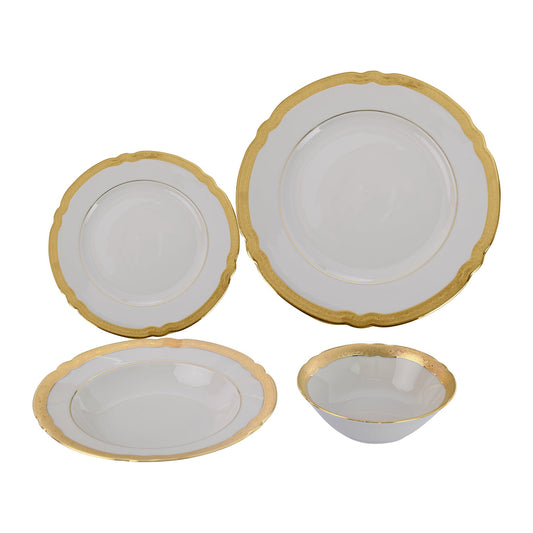 Falkenpozellan - Dinner Set 112 Pieces - Porcelain - Gold