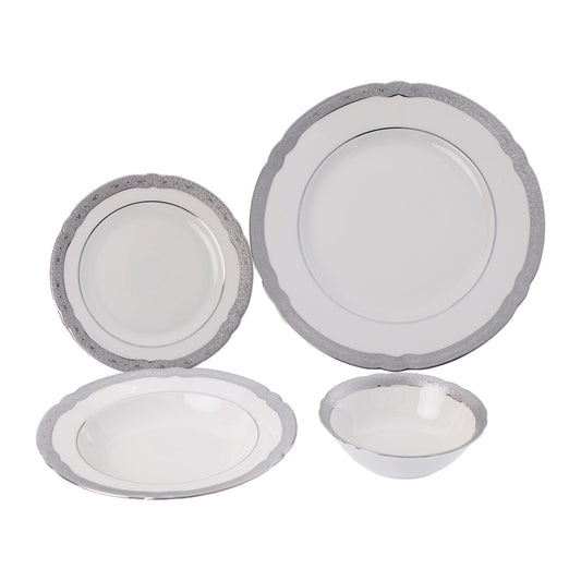 Falkenporzellan - Dinner Set 112 Pieces - Porcelain - Silver