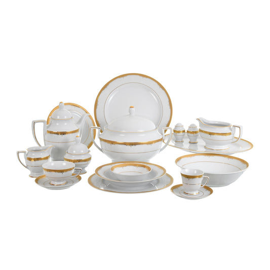 Falkenporzellan - Dinner Set 112 Pieces - Porcelain - Gold