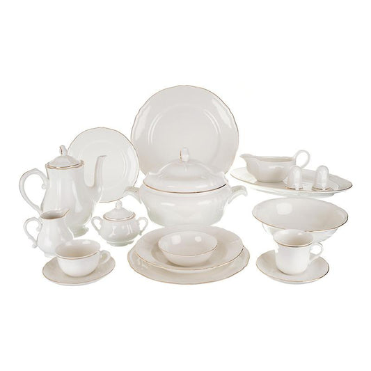 Falkenporzellan - Dinner Set  112 Pieces - Porcelain - Gold