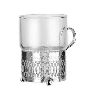 Queen Anne Round Tea Set with Sugar Dish & Spoon - Silver