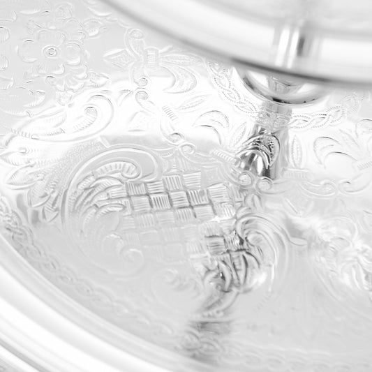 Queen Anne - 3 Tier Round Cake Stand - Silver Plated Metal - 17.8cm & 25.5cm & 30.5cm