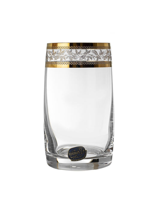 Bohemia Crystal - Highball Glass Set 6 Pieces - Gold - 250ml - 2700010039