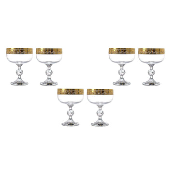 Bohemia Crystal - Cocktail Glass Set 6 Pieces - Gold - 200ml