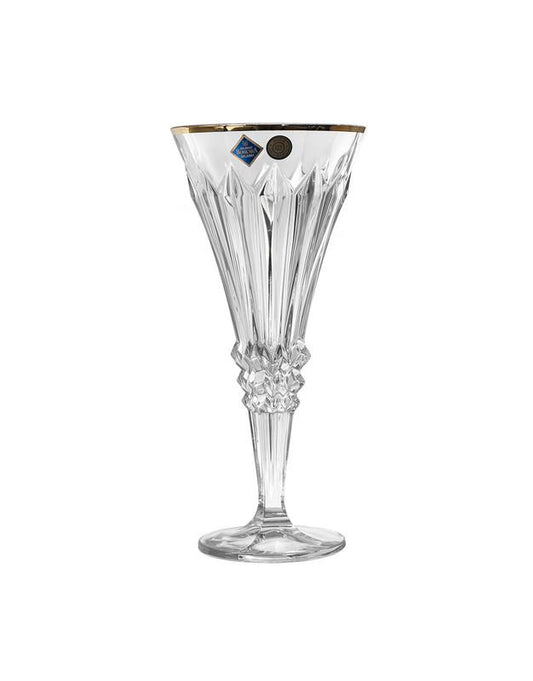 Bohemia Crystal - Goblet Glass Set of 6 Pieces - Gold - 240ml - 2700013