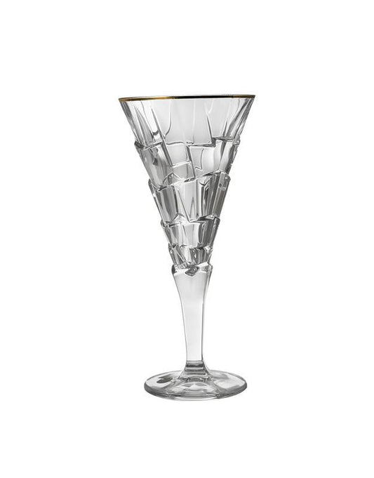 Bohemia Crystal - Goblet Glass Set of 6 Pieces - Gold - 240ml - 2700017