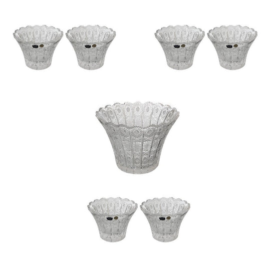 Round Bohemia Crystal Hand Cut Bowl Set 7 Pieces - 270004208