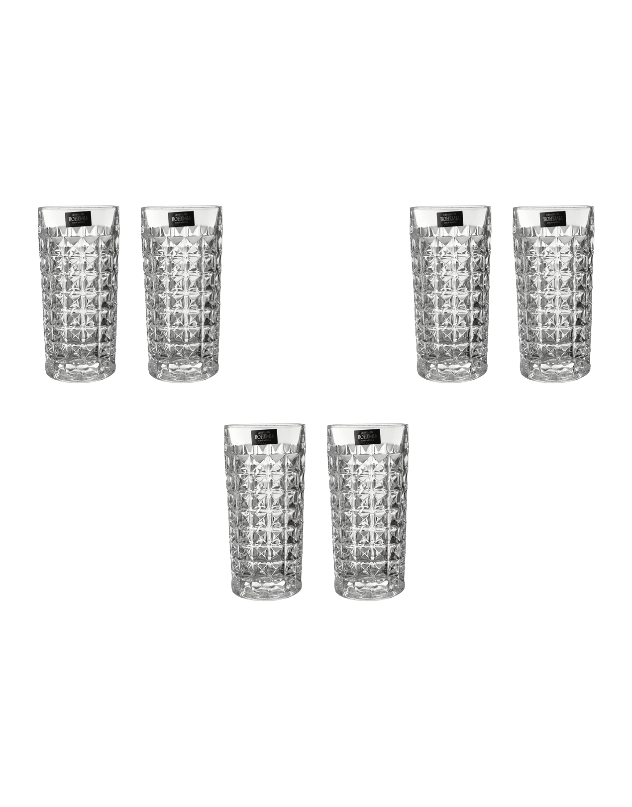 Crystal water glasses, 320ml, 6 pieces - Cristalopolis