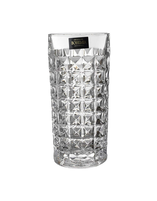 Bohemia Crystal - Diamond Highball Glass Set 6 Pieces - 260ml - Crystal