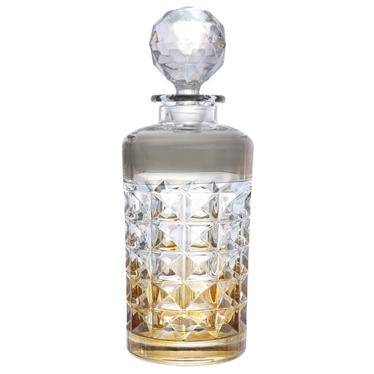 Bohemia Crystal - Diamond Drink Set 7 Pieces - Grey & Gold - Crystal