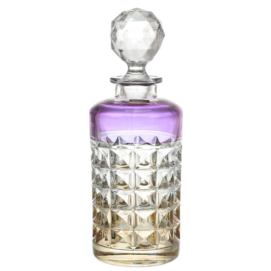 Bohemia Crystal - Diamond Drink Set 7 Pieces - Purple & Gold - Crystal