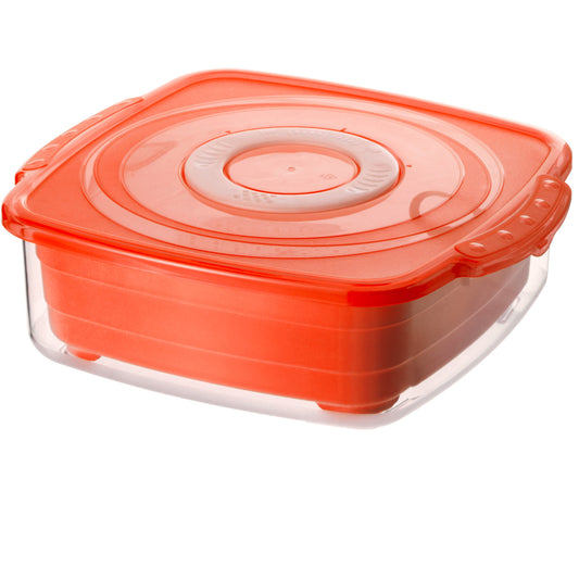 Rotho - Clever Squared Microwave Steamer - Red - Plastic - 2 Lit - 52000276