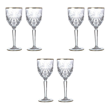 RCR Italy - Oasis Goblet Glass Set 6 Pieces Silver - 290ml - Crystal